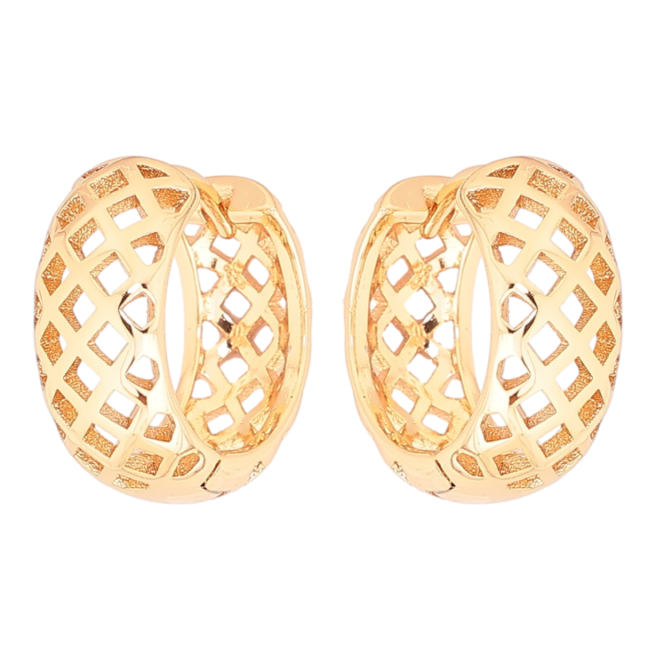 Сережки Xuping Позолота 18K колечка «Різьблений візерунок» фото №5