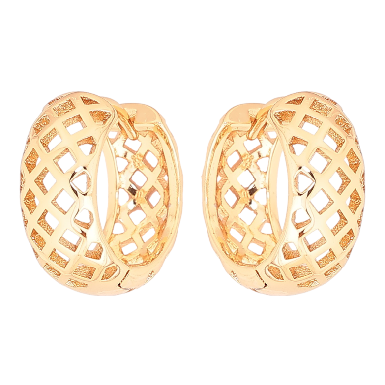 Серьги Xuping Позолота 18K колечки Резной узор фото №1