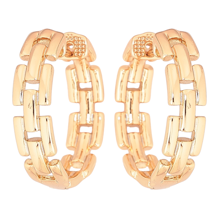 Сережки Xuping Позолота 18K колечка «Браслетний візерунок» фото №10 Сережки Xuping Позолота 18K колечка «Браслетний візерунок» фото №10