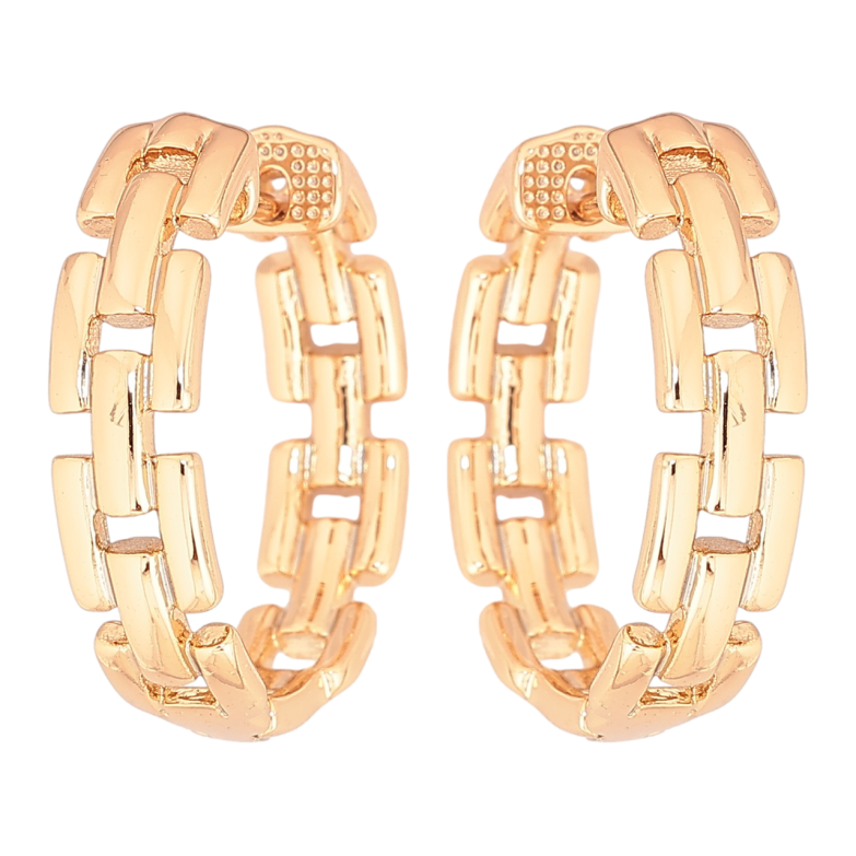 Серьги Xuping Позолота 18K колечки Браслетный узор фото №2 Серьги Xuping Позолота 18K колечки Браслетный узор фото №2