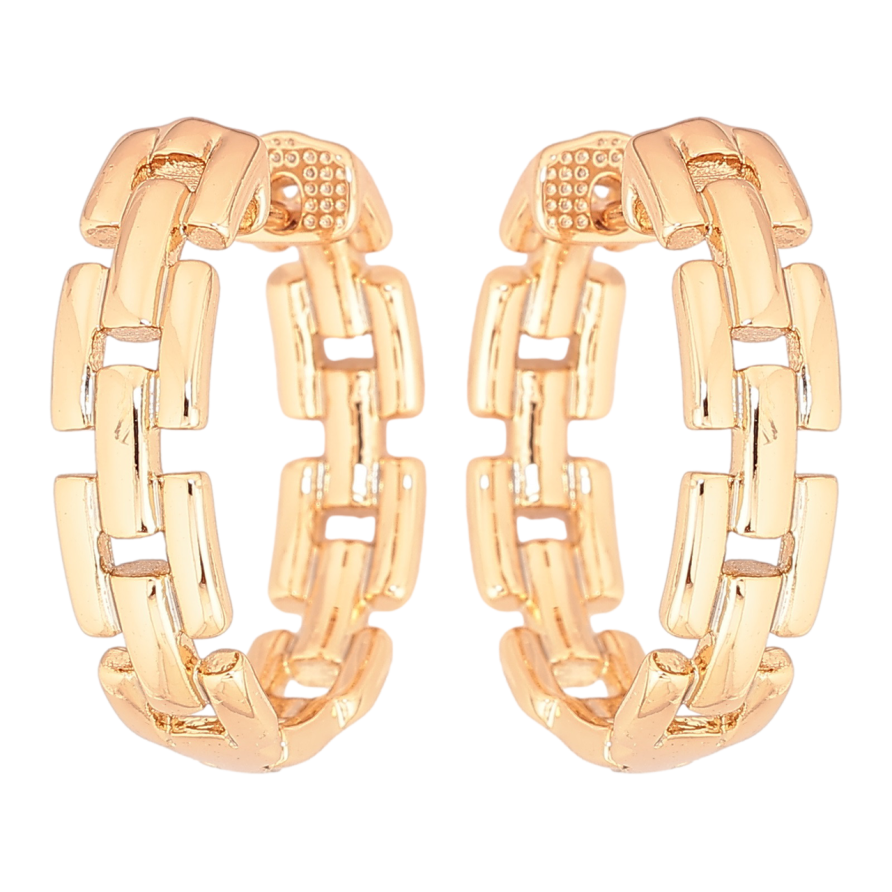 Сережки Xuping Позолота 18K колечка «Браслетний візерунок» фото №1 Сережки Xuping Позолота 18K колечка «Браслетний візерунок» фото №1