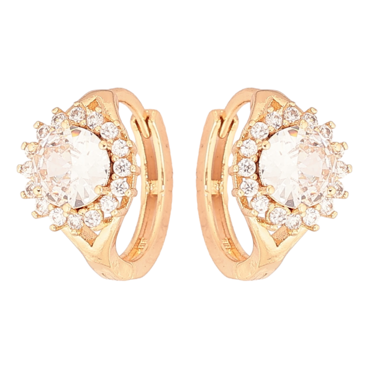 Сережки Xuping Позолота 18K колечка «Блиск кристалів» фото №11