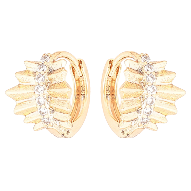 Сережки Xuping Позолота 18K колечка «Декоративний візерунок з доріжками кристалів» фото №9