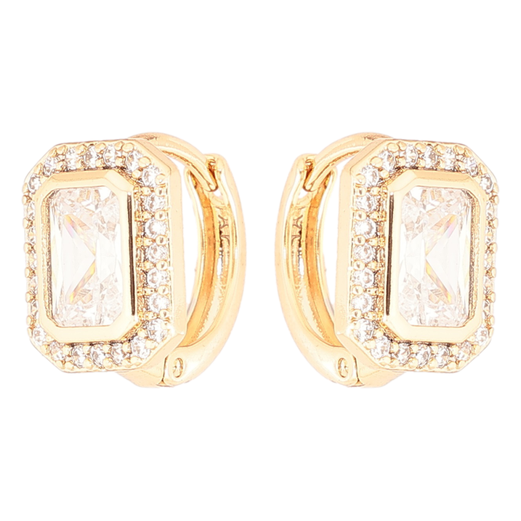 Сережки Xuping Позолота 18K колечка «Кришталевий блиск» фото №12 Сережки Xuping Позолота 18K колечка «Кришталевий блиск» фото №12