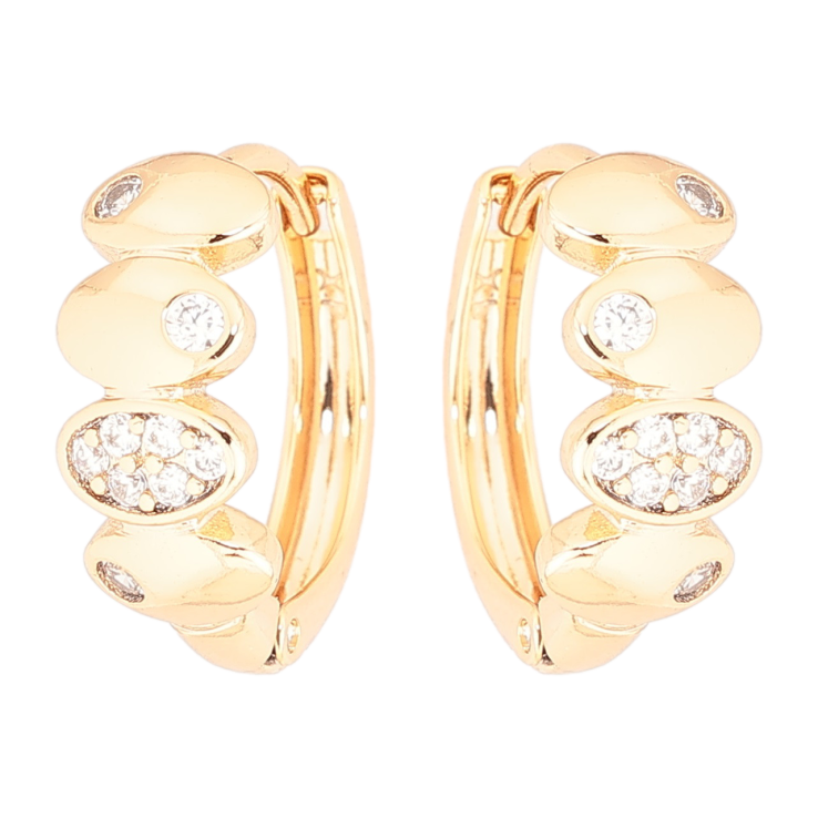 Сережки Xuping Позолота 18K колечка «Декоративний візерунок з кристалами» фото №6