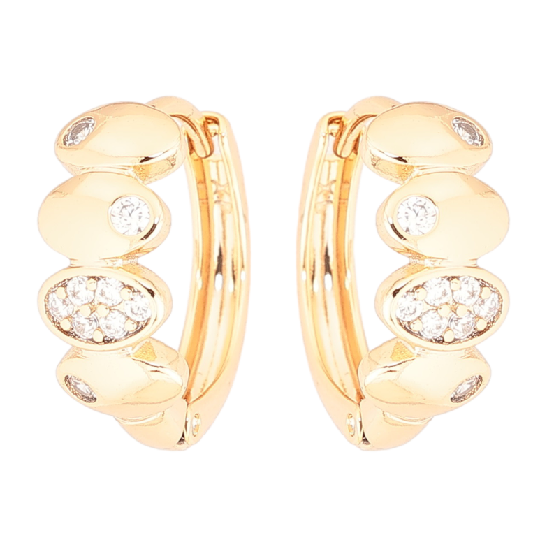 Серьги Xuping Позолота 18K колечки Декоративный узор с кристаллами фото №1