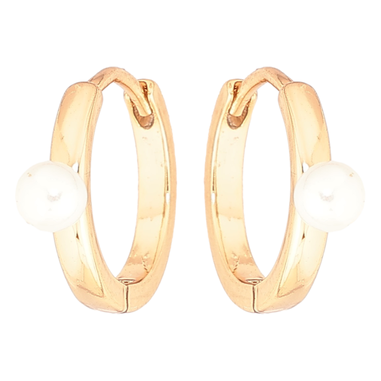 Сережки Xuping Позолота 18K колечка «Візерунок з перлинами» фото №1