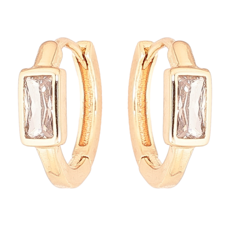 Сережки Xuping Позолота 18K колечка «Кришталеві вставки» фото №1