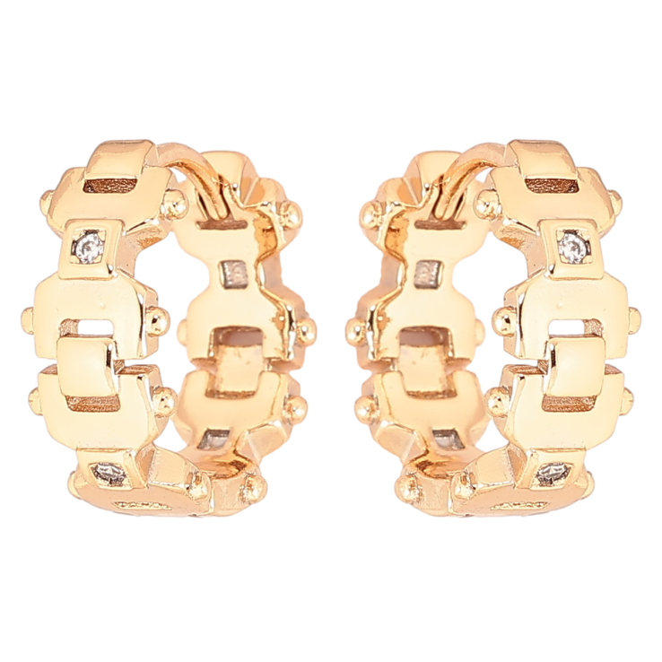 Сережки Xuping Позолота 18K колечка «Декоративний візерунок з кристалами» фото №20