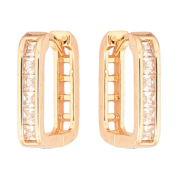 Сережки Xuping Позолота 18K колечка «Кришталеві доріжки» фото №11