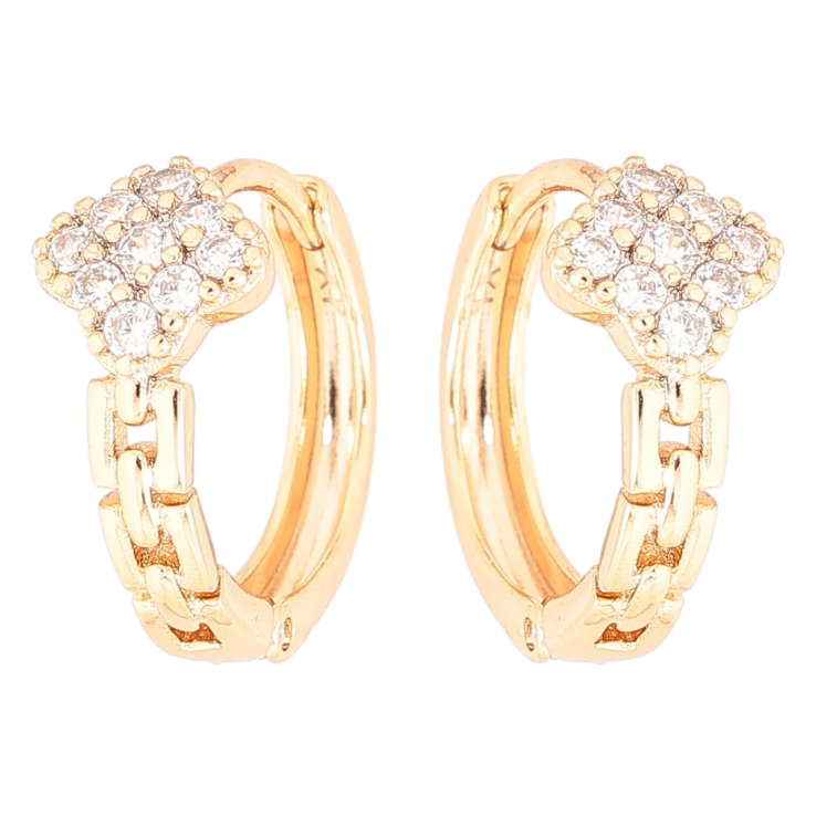 Сережки Xuping Позолота 18K колечка «Декоративний візерунок з кристалами» фото №21