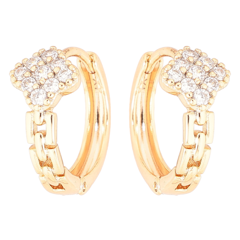 Серьги Xuping Позолота 18K колечки Декоративный узор с кристаллами фото №1 Серьги Xuping Позолота 18K колечки Декоративный узор с кристаллами фото №1