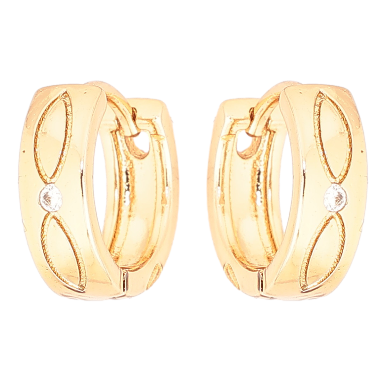 Сережки Xuping Позолота 18K колечка «Декоративний візерунок» фото №1 Сережки Xuping Позолота 18K колечка «Декоративний візерунок» фото №1