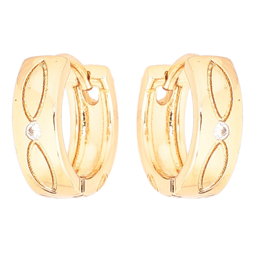 Сережки Xuping Позолота 18K колечка «Декоративний візерунок» фото №1 Сережки Xuping Позолота 18K колечка «Декоративний візерунок» фото №1