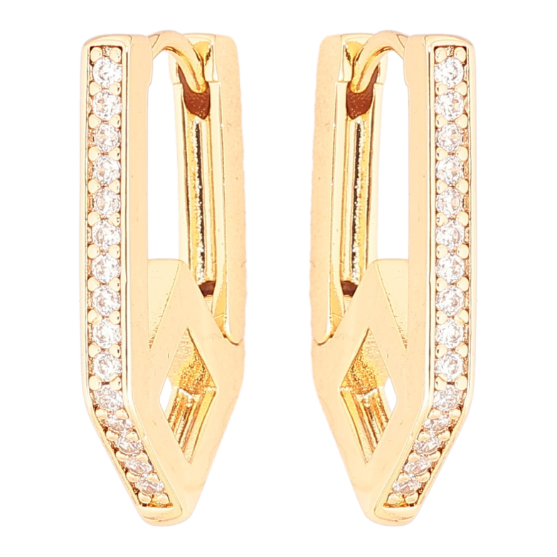 Серьги Xuping Позолота 18K колечки Дорожки кристаллов фото №3