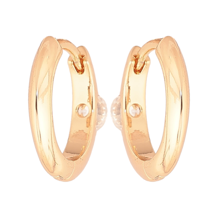 Сережки Xuping Позолота 18K колечка «Кришталеві вставки позаду» фото №7 Сережки Xuping Позолота 18K колечка «Кришталеві вставки позаду» фото №7