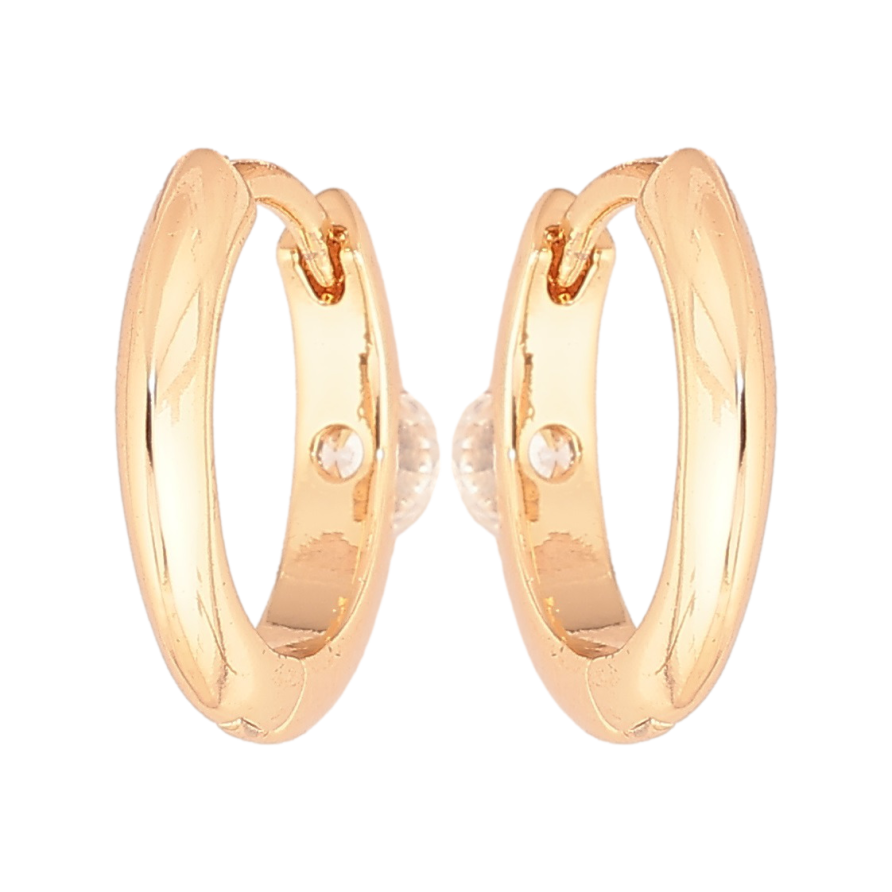 Сережки Xuping Позолота 18K колечка «Кришталеві вставки позаду» фото №1