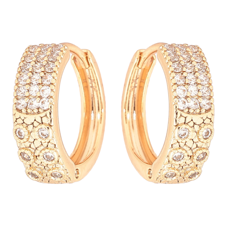 Сережки Xuping Позолота 18K колечка «Декоративний візерунок з інкрустацією кристалами» фото №23