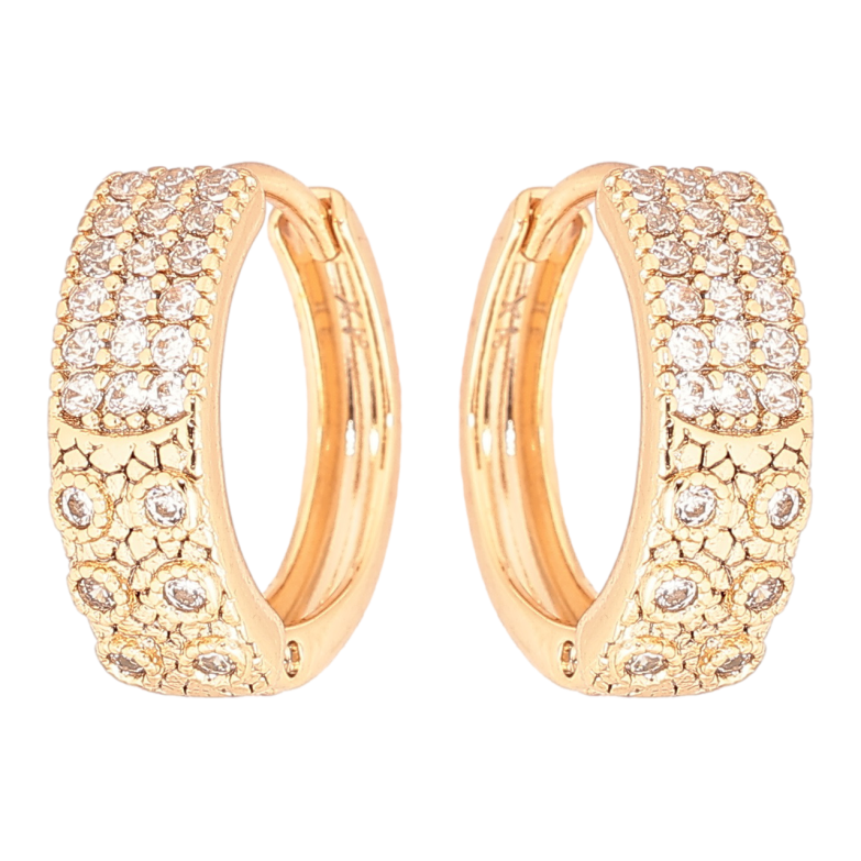 Серьги Xuping Позолота 18K колечки Декоративный узор с инкрустацией кристаллами фото №1 Серьги Xuping Позолота 18K колечки Декоративный узор с инкрустацией кристаллами фото №1