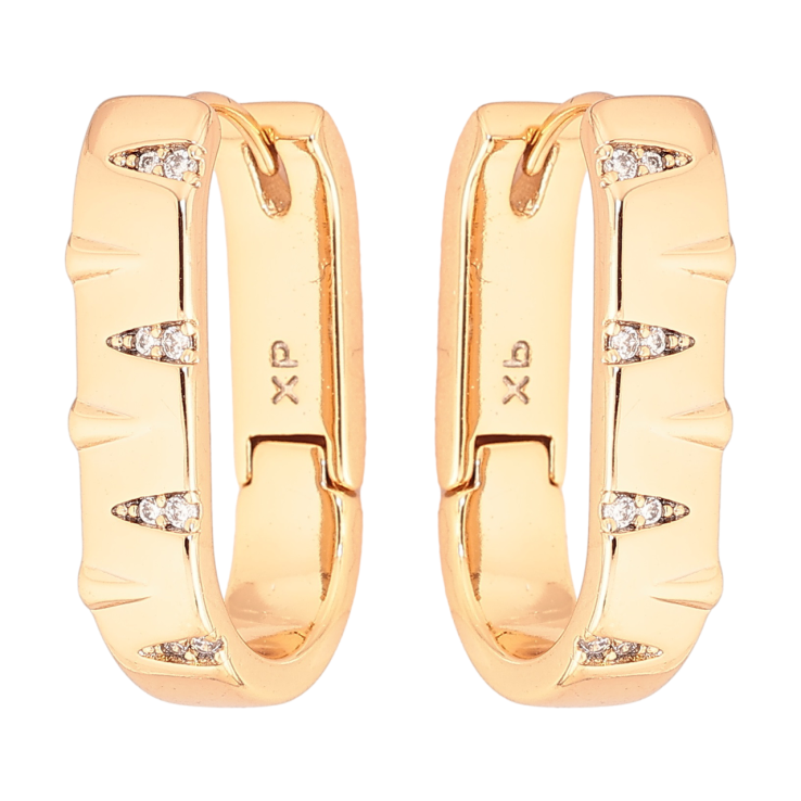 Сережки Xuping Позолота 18K колечка «Декоративний візерунок з кристалами» фото №23 Сережки Xuping Позолота 18K колечка «Декоративний візерунок з кристалами» фото №23