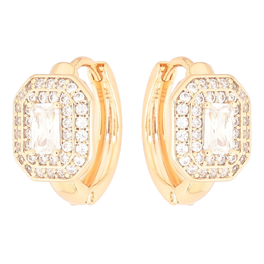 Сережки Xuping Позолота 18K колечка «Інкрустація кристалами» фото №1