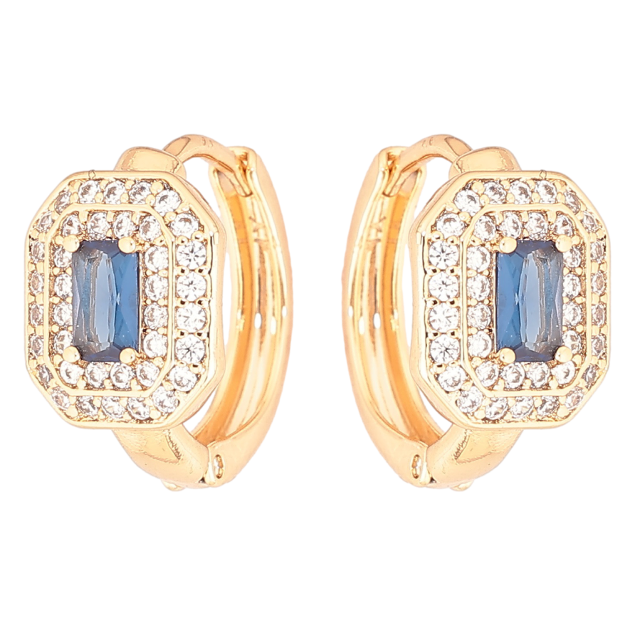 Сережки Xuping Позолота 18K колечка «Інкрустація кристалами» фото №1 Сережки Xuping Позолота 18K колечка «Інкрустація кристалами» фото №1