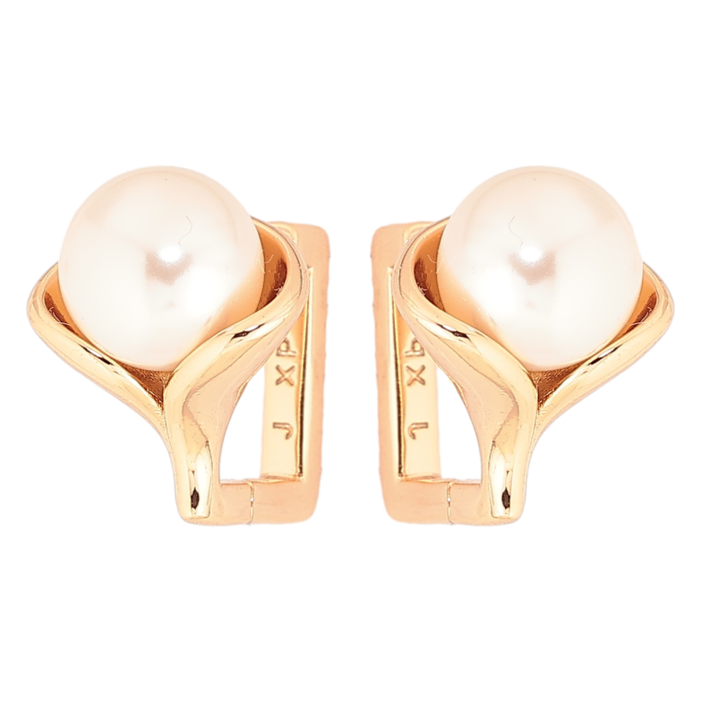 Серьги Xuping Позолота 18K колечки Жемчужные бутоны фото №1