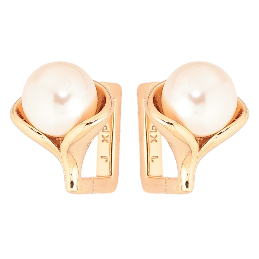 Сережки Xuping Позолота 18K колечка «Перлинні бутони» фото №1