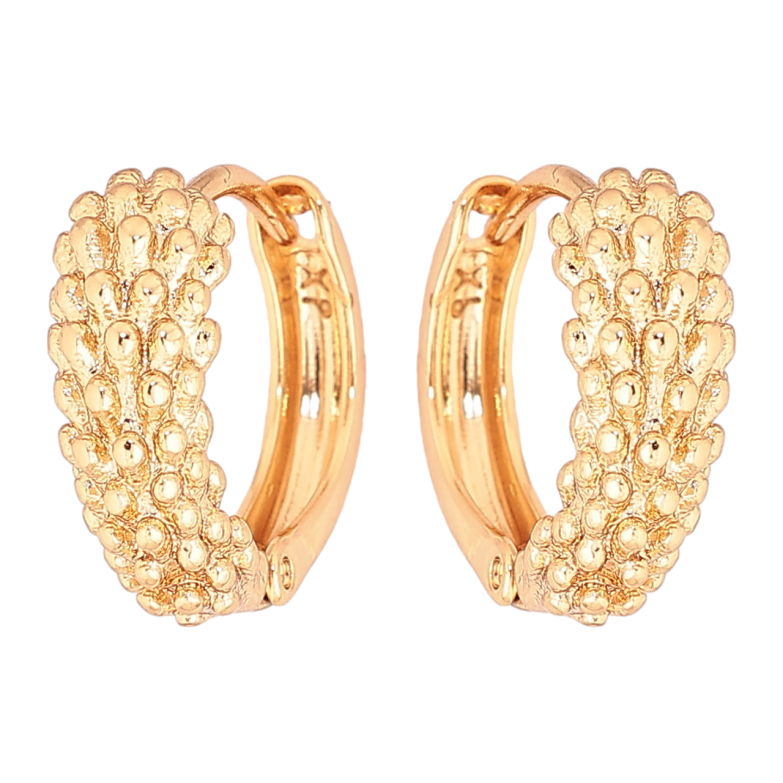 Сережки Xuping Позолота 18K колечка «Декоративний візерунок» фото №1 Сережки Xuping Позолота 18K колечка «Декоративний візерунок» фото №1