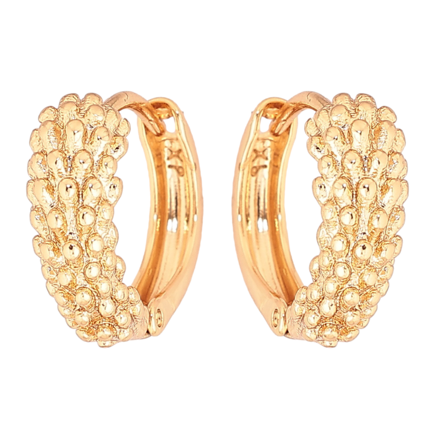 Сережки Xuping Позолота 18K колечка «Декоративний візерунок» фото №1 Сережки Xuping Позолота 18K колечка «Декоративний візерунок» фото №1