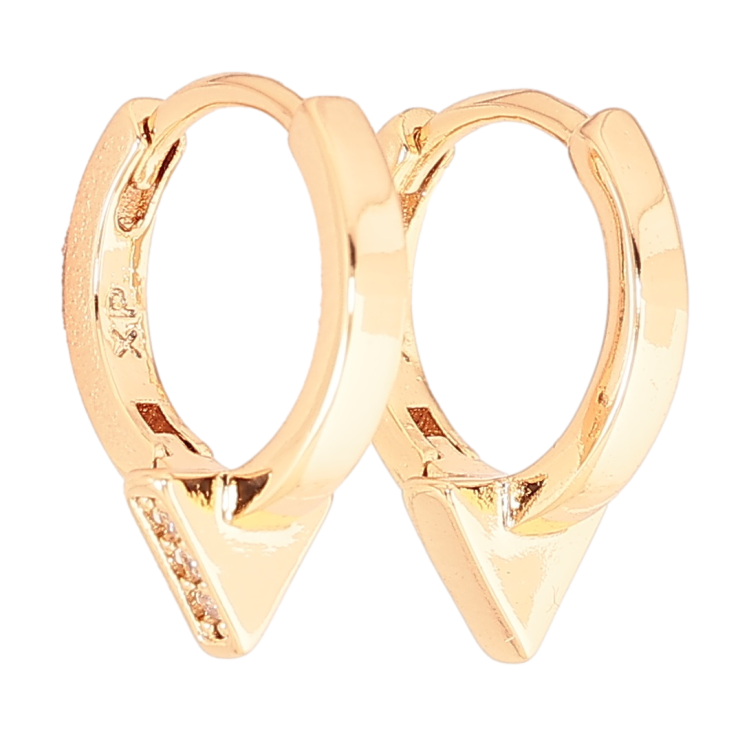 Сережки Xuping Позолота 18K колечка «Візерунок з доріжками кристалів» фото №7