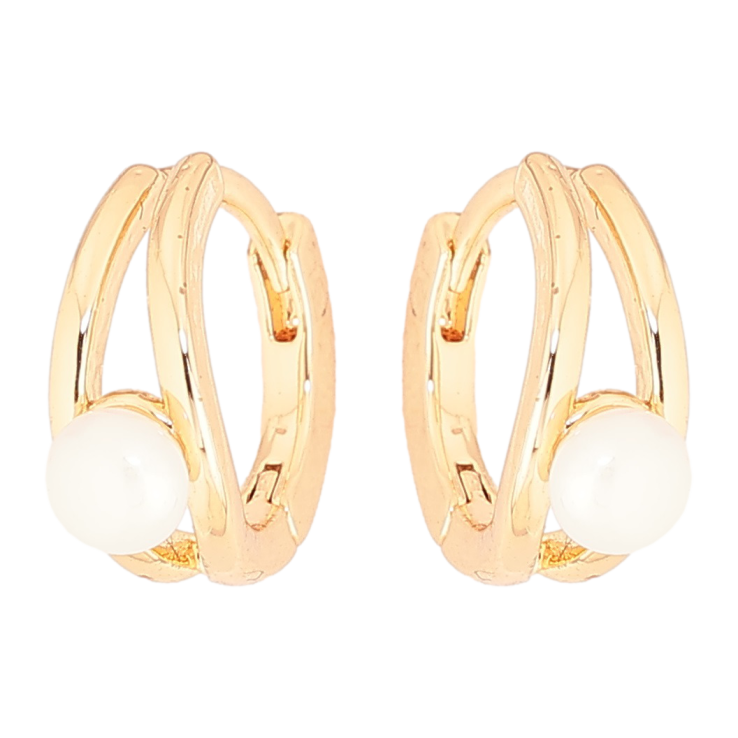 Сережки Xuping Позолота 18K колечка «Візерунок з перлинами» фото №6 Сережки Xuping Позолота 18K колечка «Візерунок з перлинами» фото №6