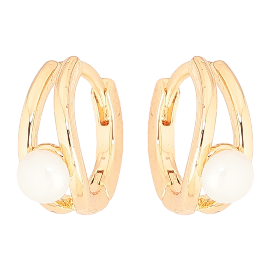 Сережки Xuping Позолота 18K колечка «Візерунок з перлинами» фото №1