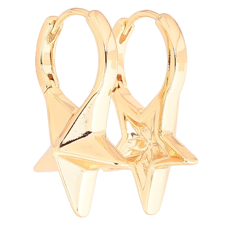 Серьги Xuping Позолота 18K колечки Звезды фото №1
