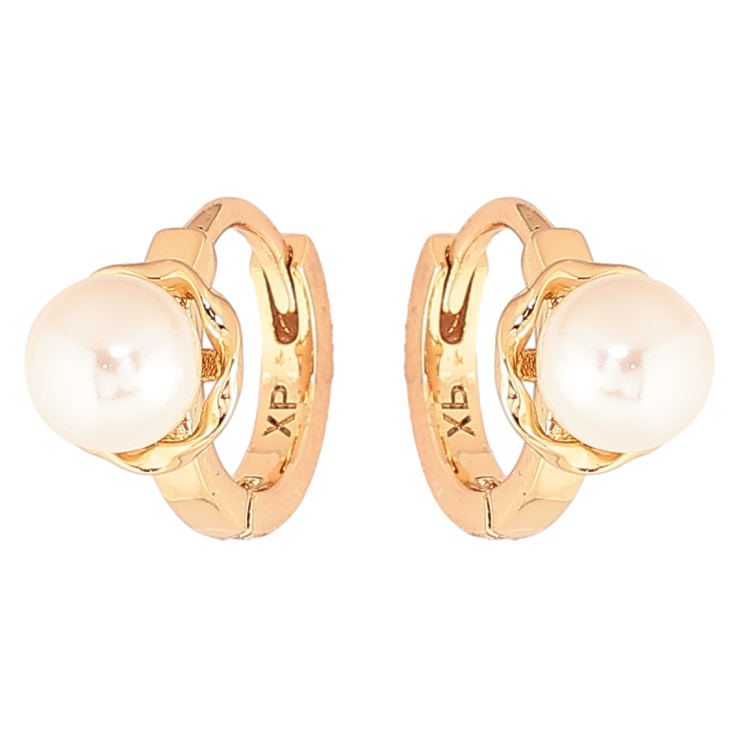 Серьги Xuping Позолота 18K колечки Жемчужины фото №9 Серьги Xuping Позолота 18K колечки Жемчужины фото №9