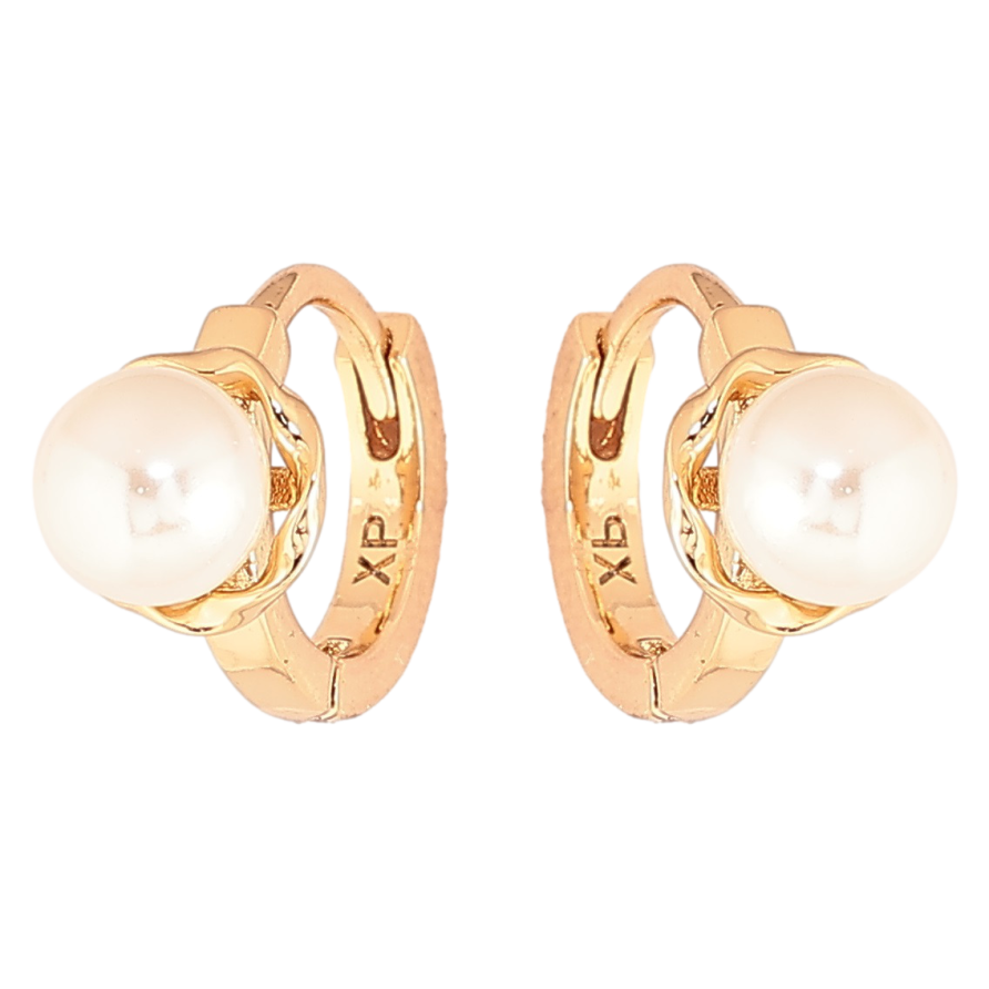 Сережки Xuping Позолота 18K колечка «Перлини» фото №1 Сережки Xuping Позолота 18K колечка «Перлини» фото №1