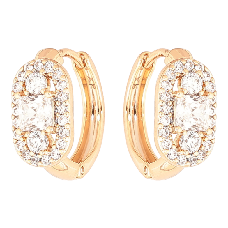 Серьги Xuping Позолота 18K колечки Кристальный блеск фото №1