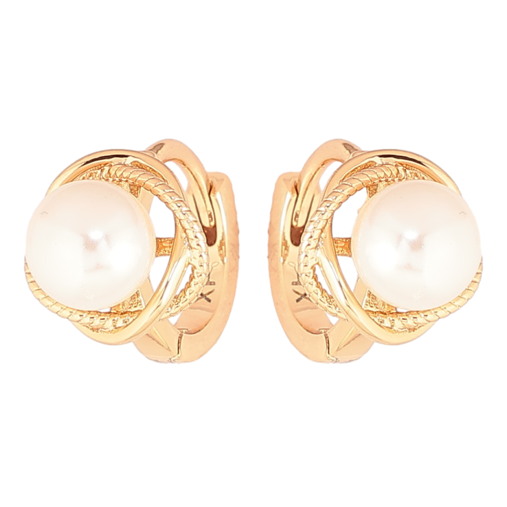 Сережки Xuping Позолота 18K колечка «Перлини» фото №6