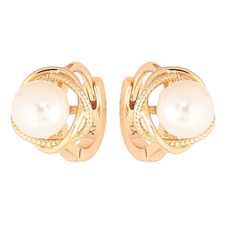 Сережки Xuping Позолота 18K колечка «Перлини» фото №1