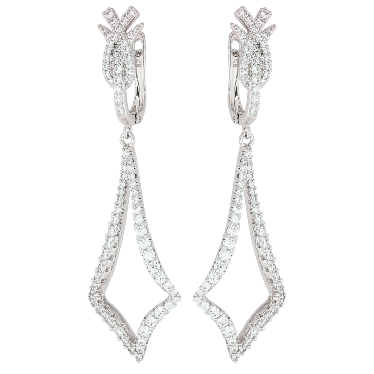 Серьги Xuping Родий английский замок Изящные подвески фото №6 Серьги Xuping Родий английский замок Изящные подвески фото №6