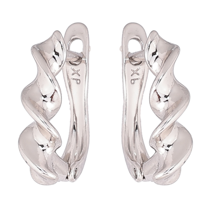 Серьги Xuping Родий английский замок Спиральный узор фото №5 Серьги Xuping Родий английский замок Спиральный узор фото №5