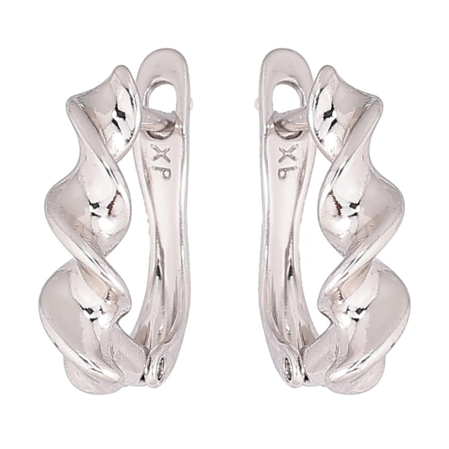 Сережки Xuping Родій англійський замок «Спіральний візерунок» фото №1 Сережки Xuping Родій англійський замок «Спіральний візерунок» фото №1