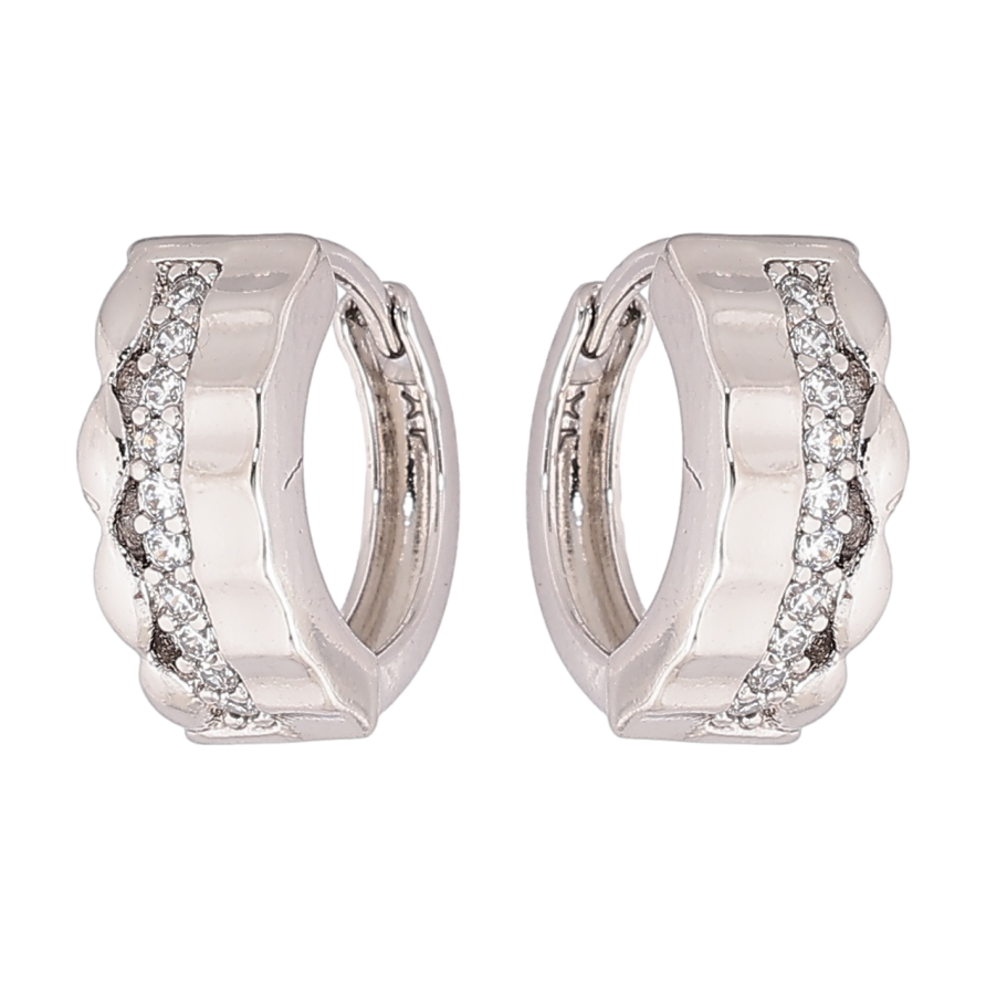 Сережки Xuping Родій колечка «Декоративний візерунок із кришталевими доріжками» фото №1