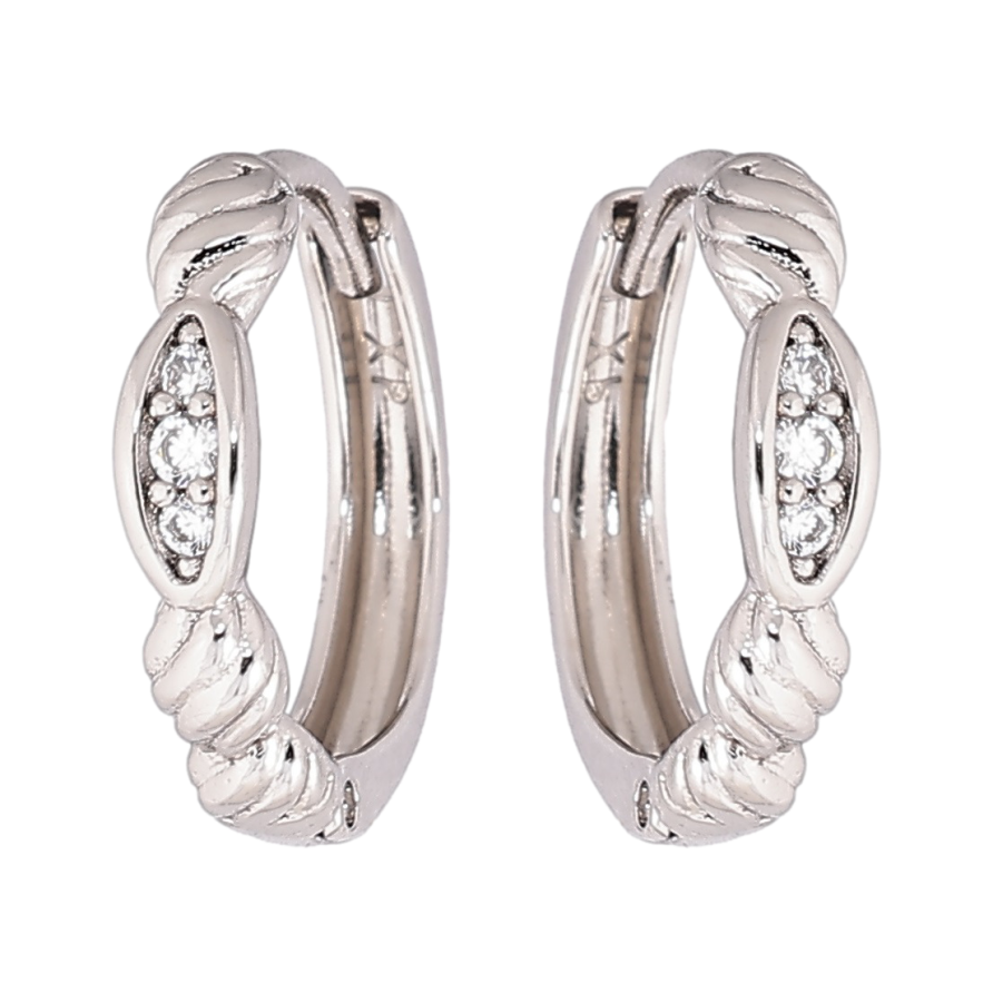 Сережки Xuping Родій колечка «Декоративний візерунок з кристалами» фото №1