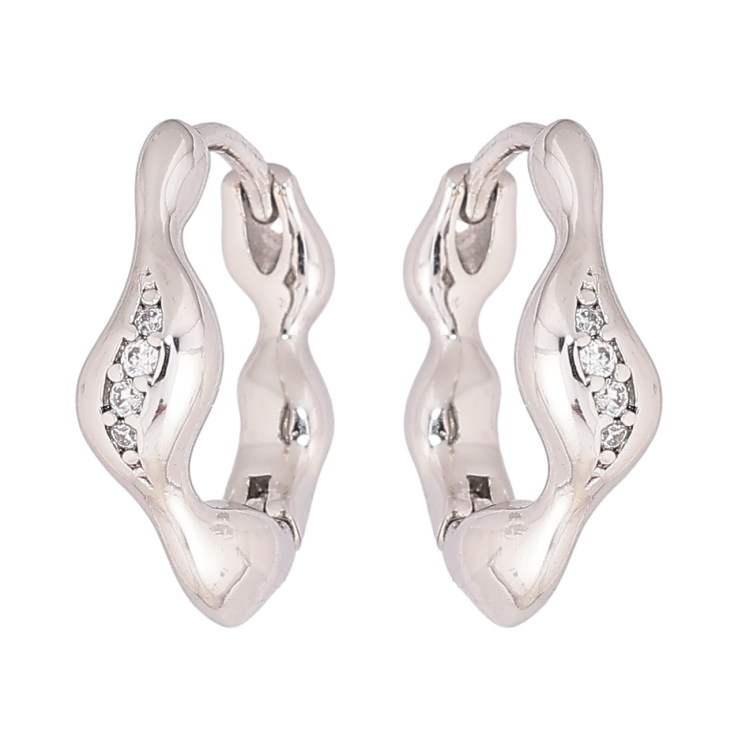 Сережки Xuping Родій колечка «Візерунок з кристалами» фото №15