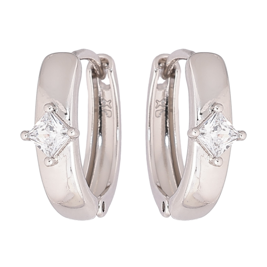 Сережки Xuping Родій колечка «Візерунок з кристалами» фото №1