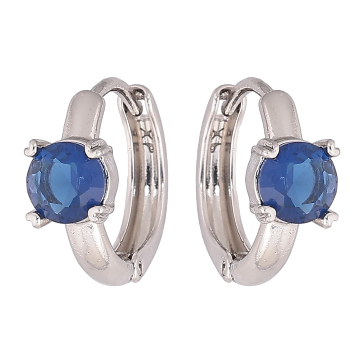 Сережки Xuping Родій колечка «Сині кристали» фото №13 Сережки Xuping Родій колечка «Сині кристали» фото №13