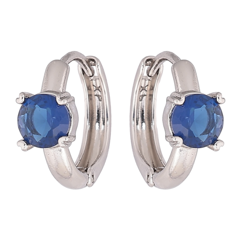 Сережки Xuping Родій колечка «Сині кристали» фото №1