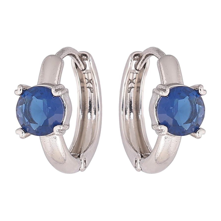 Сережки Xuping Родій колечка «Сині кристали» фото №1