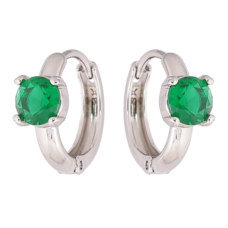 Сережки Xuping Родій колечка «Зелені кристали» фото №13